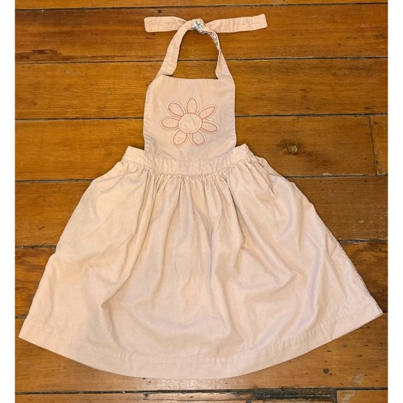 Mini Boden Other - RARE Mini Boden Size 9-10Y Dusty Pink Corduroy Pinafore Daisy Halter Neck Dress